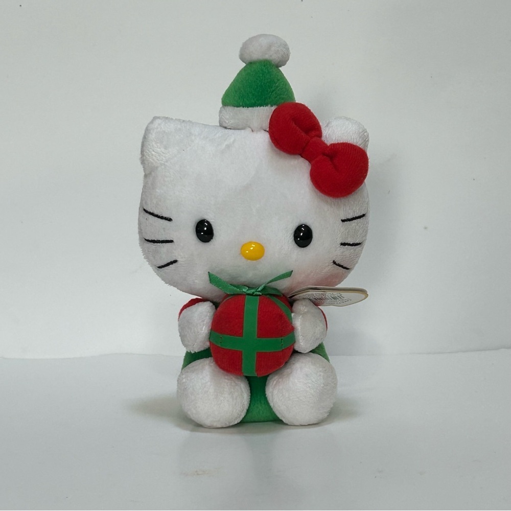 TY Beanie Babies Hello Kitty With Christmas Present Plush